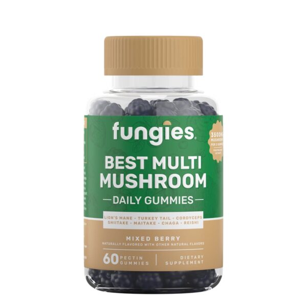 IMG_8279 Fungies Best Multi Mushroom Daily Gummies kombinujú silu 7 druhov liečivých húb v lahodných ovocných gumíkoch. Pomáhajú zvyšovať energiu, podporujú imunitu a duševný výkon.