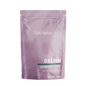 Delish káva s funkčnými hubami 105 g – instantná káva s adaptogénmi pre energiu a sústredenie